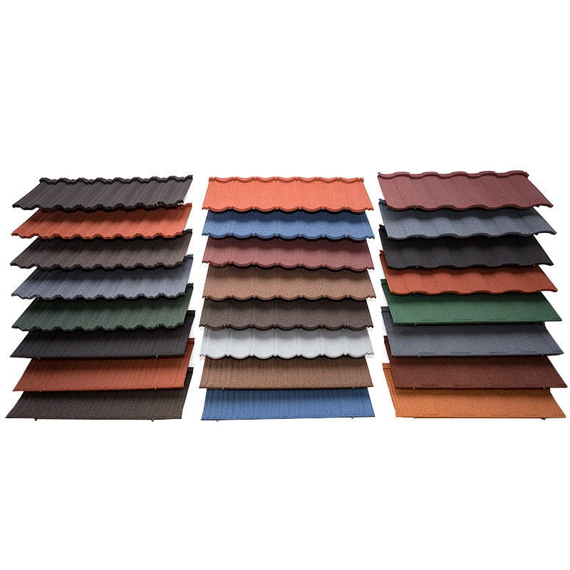Construction Material Lightweight Roofing Materials Stone Coated Metal Roof Tiles  - Rainbow Type